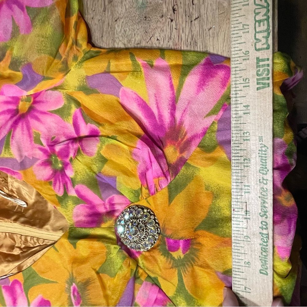 Vintage 60s 70s M Psychedelic Floral Print Boho Indie‎ Maxi Dress 14 - Picture 7 of 8